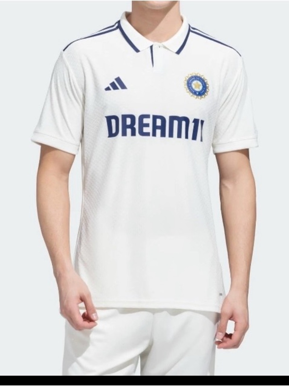 Adidas India Cricket White Test Match Jersey  NWT KF2527